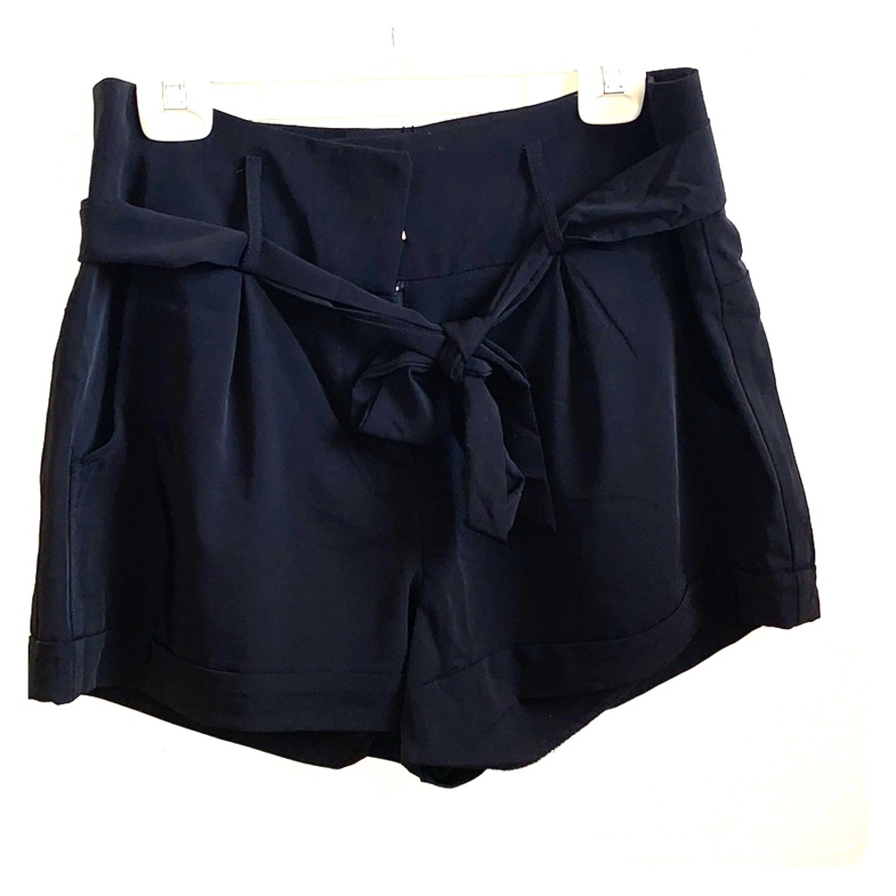 Black ‘paper bag’ high waist shorts US10